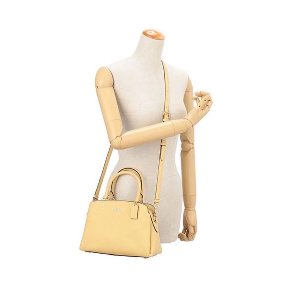 Coach Pebbled Leather Satchel in Light Yellow - Picture 9 of 14